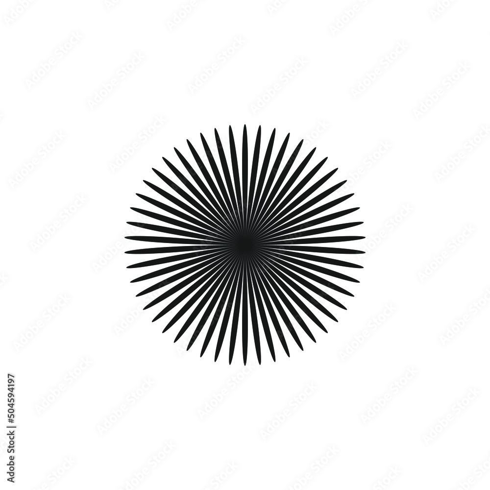 Fifty petals flower silhouette vector. Flower with 50 petals. Flower icon