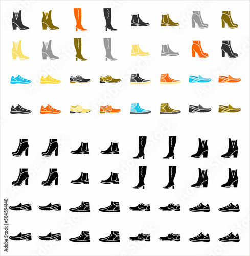 women's men's shoes set vector