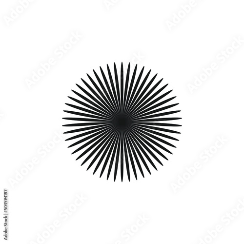 Fifty petals flower silhouette vector. Flower with 50 petals. Flower icon