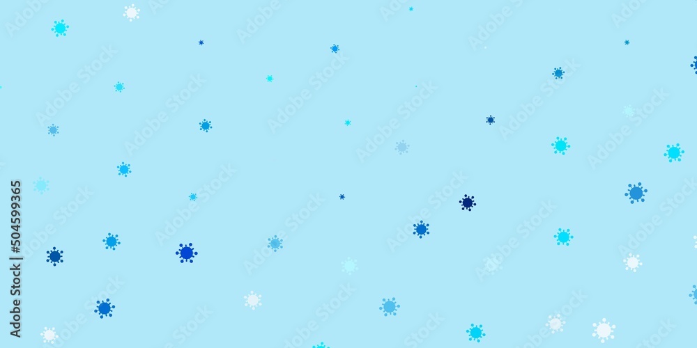 Light blue vector backdrop with virus symbols.