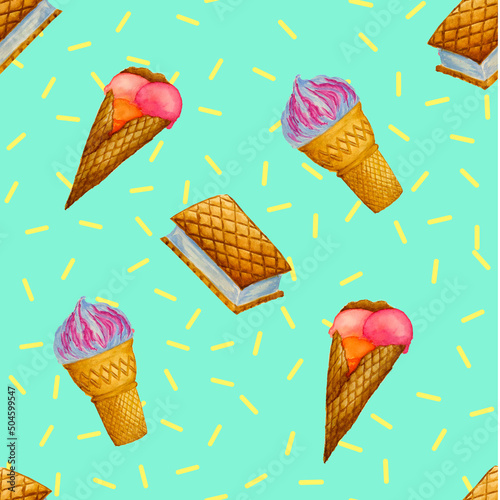 ce cream pattern, pink background, powder, delicious background, sweet