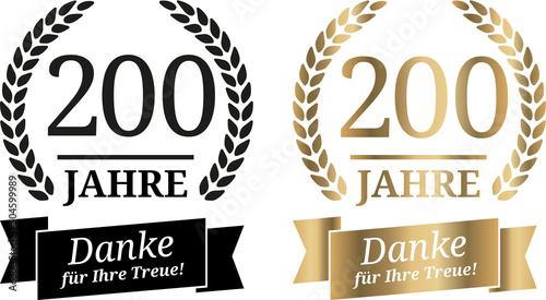 Signet 200 Jahre Gold und Schwarzweiß