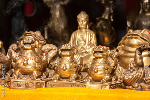 Buddha Statue at Yuantong Temple, It's hosted a grand ceremony to greet and send on the sacred teeth of the Buddha and so became important  in Southeast Asia photo