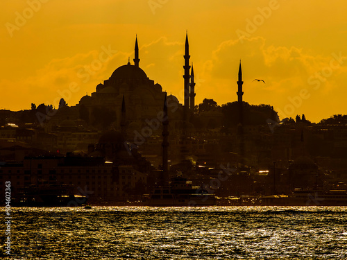 Photography mosque in istanbul and at sunset