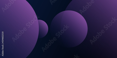 Tableau sur toile Purple Balls - Modern Style Minimalist Abstract Background, 3D Design Template w