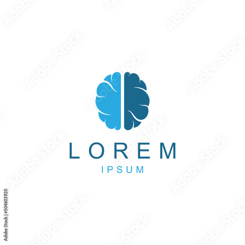 Brain logo. Brain logo with combination of technology and brain part nerve cells, with design concept vector illustration template.
