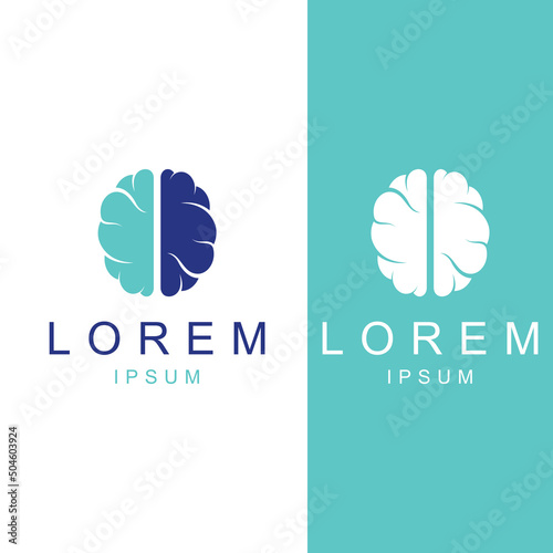 Brain logo. Brain logo with combination of technology and brain part nerve cells, with design concept vector illustration template.