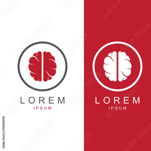 Brain logo. Brain logo with combination of technology and brain part nerve cells, with design concept vector illustration template.
