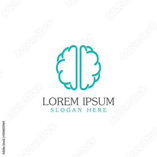 Brain logo. Brain logo with combination of technology and brain part nerve cells, with design concept vector illustration template.