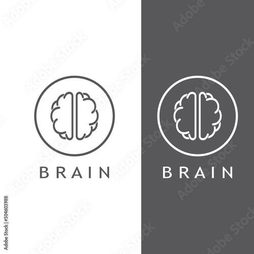 Brain logo. Brain logo with combination of technology and brain part nerve cells, with design concept vector illustration template.