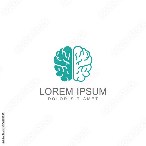 Brain logo. Brain logo with combination of technology and brain part nerve cells, with design concept vector illustration template.
