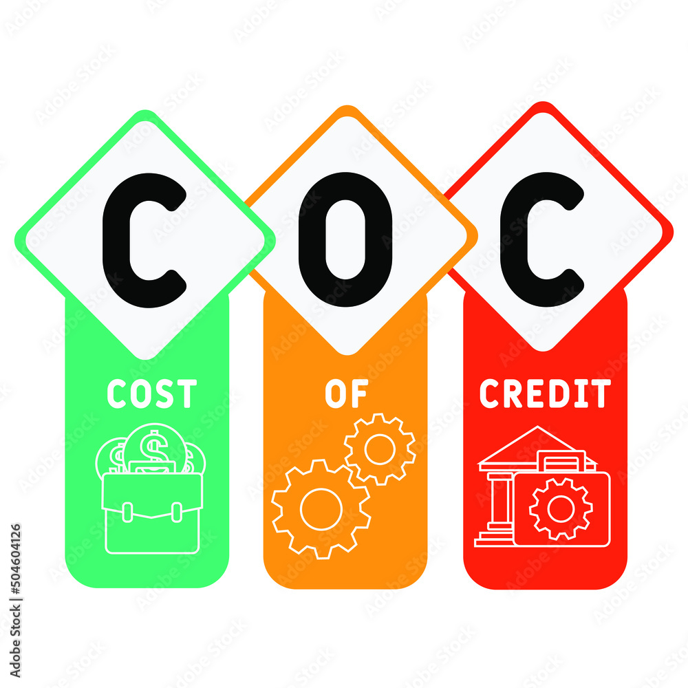 COC Cost Of Credit acronym. business concept background. vector illustration concept with keywords and icons. lettering illustration with icons for web banner, flyer, landing pag COC Cost Of Credit acronym. business concept background. vector illustration concept with keywords and icons. lettering illustration with icons for web banner, flyer, landing pag
