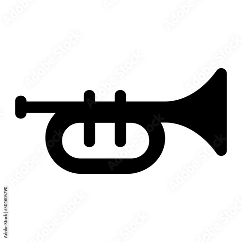 Trumpet Glyph Icon Vector