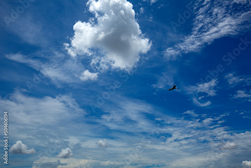 Dramatic blue sky with clouds