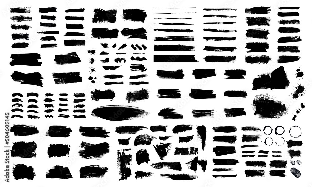 Brush strokes. Set of vector brushes, ink brush stroke. Design elements in grunge style. Long text fields. Big collection of grunge texture banners. Rough drawn objects Isolated on white background. Brush strokes. Set of vector brushes, ink brush stroke. Design elements in grunge style. Long text fields. Big collection of grunge texture banners. Rough drawn objects Isolated on white background.