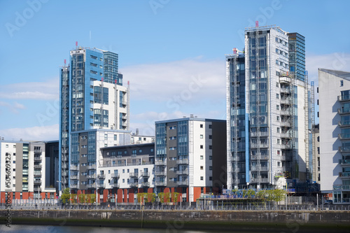 Modern high rise tower flats in Glasgow