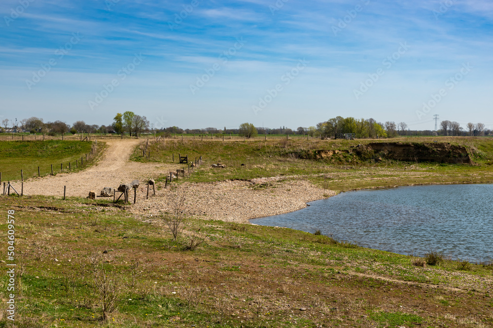 Nature reserve with natural flood plain of the river Maas