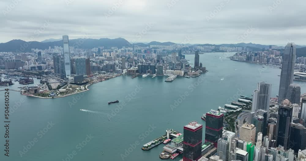 Hong Kong Top view of Hong Kong city