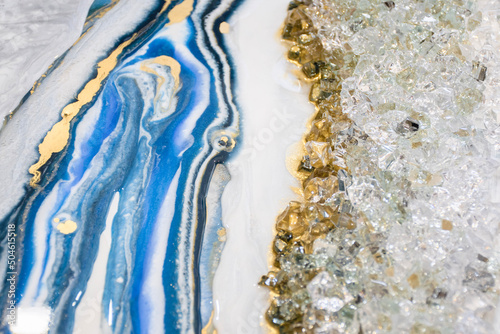Abstract agate orignal resin art