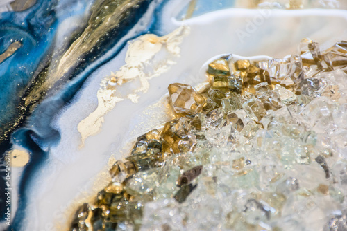 Abstract agate orignal resin art