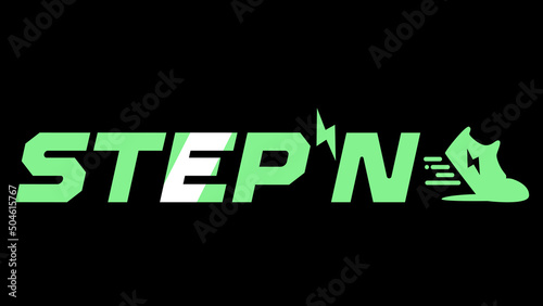 STEPN company logo icon isolated on black background. Web3 running app with fun game and social elements with Move to Earn concept.