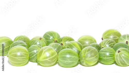 Pile of Fresh Indian gooseberry fruits isolated on white background.