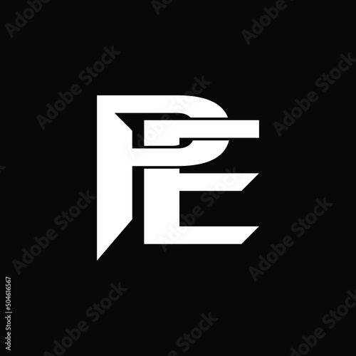 Alphabet letters Initials Monogram logo PE
