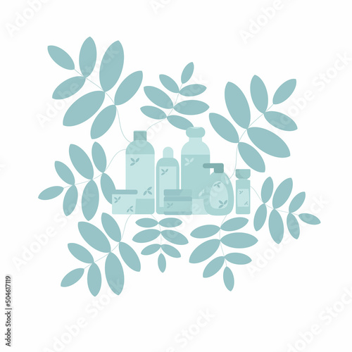 Composition of cosmetics and leaves