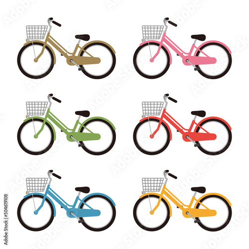 いろいろな色の自転車