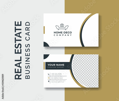 interior business card design template, corporate real estate business card