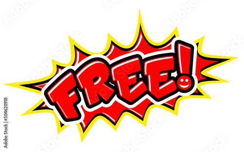 Free - Comic book style word in speech bubble with bomb explosive. Vector on transparent background