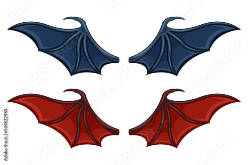 vampire open wings cartoon style isolated white background