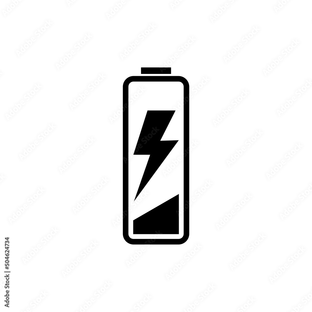 Low battery icon isolated on white background Low battery icon isolated on white background