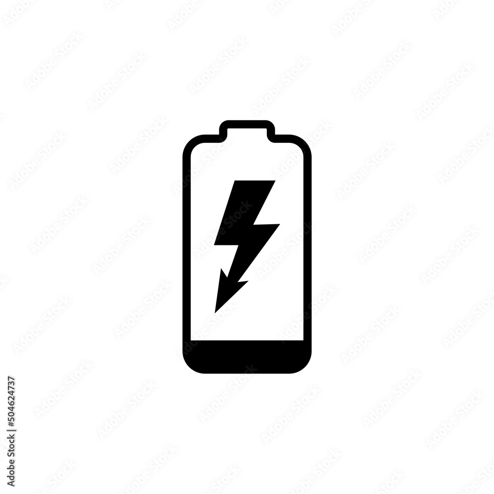 Low battery icon isolated on white background Low battery icon isolated on white background