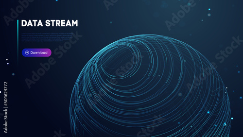Abstract purple data stream. Abstract digital background cloud technology. Big Data Technology vector illustration.