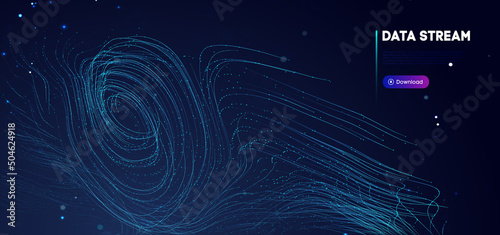 Abstract purple data stream. Abstract digital background cloud technology. Big Data Technology vector illustration.