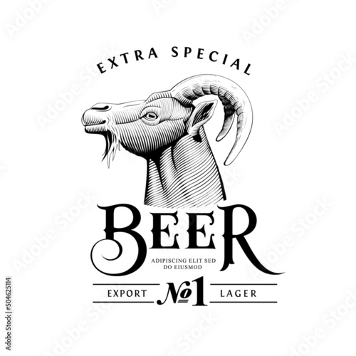 Original vintage badge logo design template for beer house bar pub