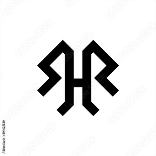 HR  RH monogram and geometry logo vector