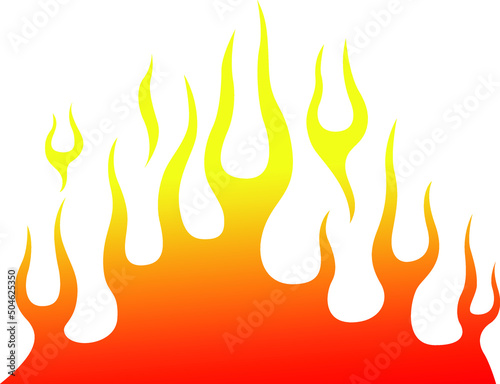 Fire flames isolated on white background. Tribal tattoo design.