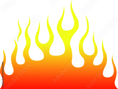 Fire flames isolated on white background. Tribal tattoo design.