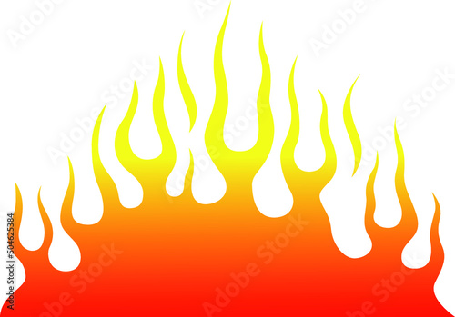 Fire flames isolated on white background. Tribal tattoo design.