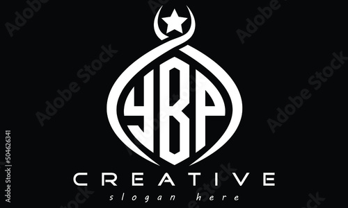 YBP three letters curved oval monogram initial minimalist modern creative logo design