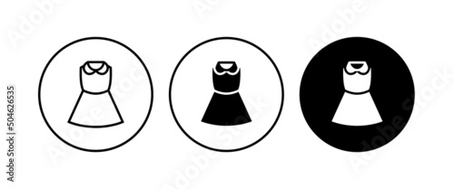 Evening dress icon. Gown dress, woman's clothes, Fashion icon concepts vector, sign, symbol, logo, illustration, editable stroke, flat design style isolated on white