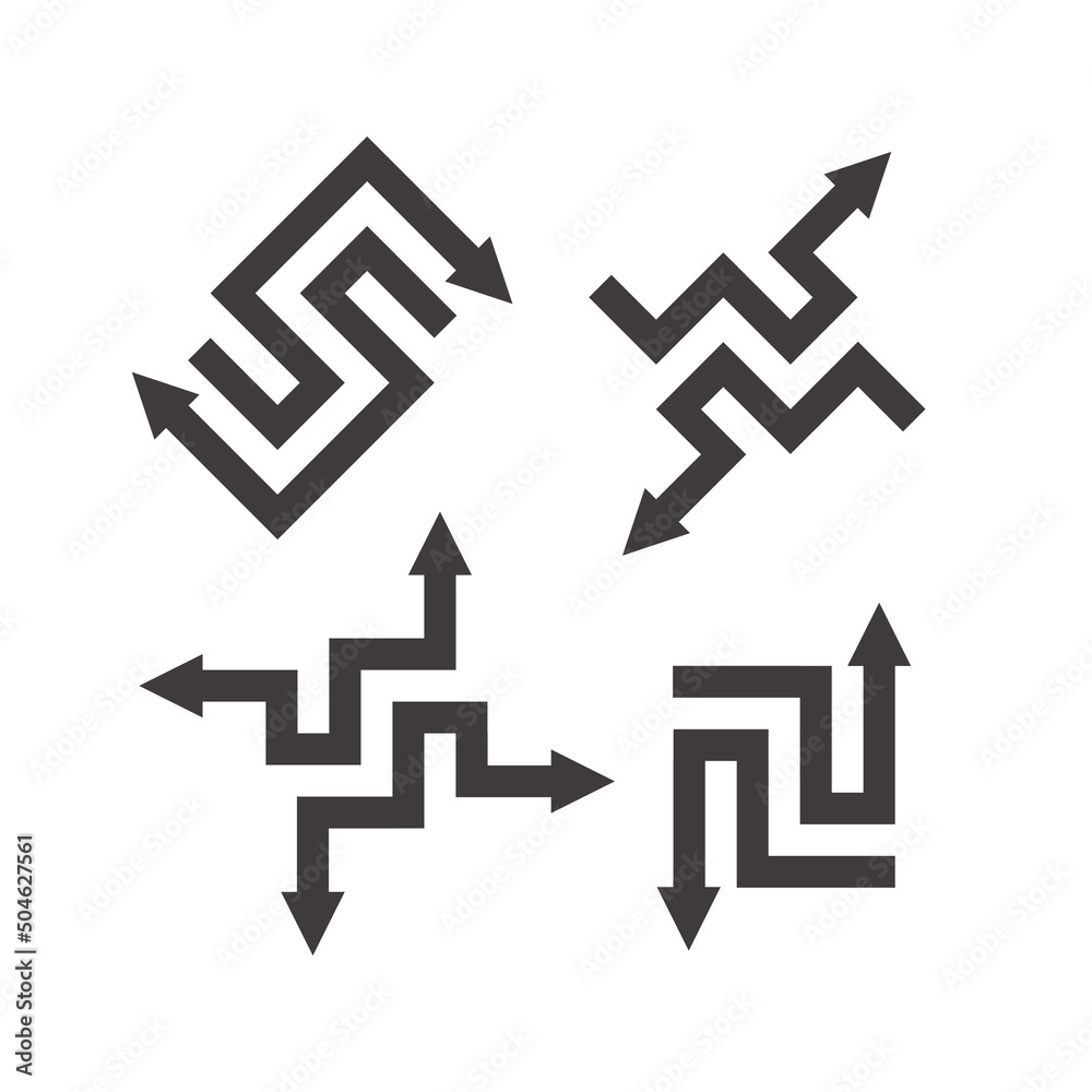 set of simple opposite direction arrows set of simple opposite direction arrows