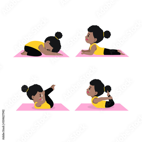 Child meditation pose yoga concept