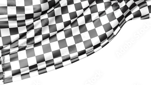 Checkered Race Flag Isolated on White Background, 3d Illustration (ID: 504631938)