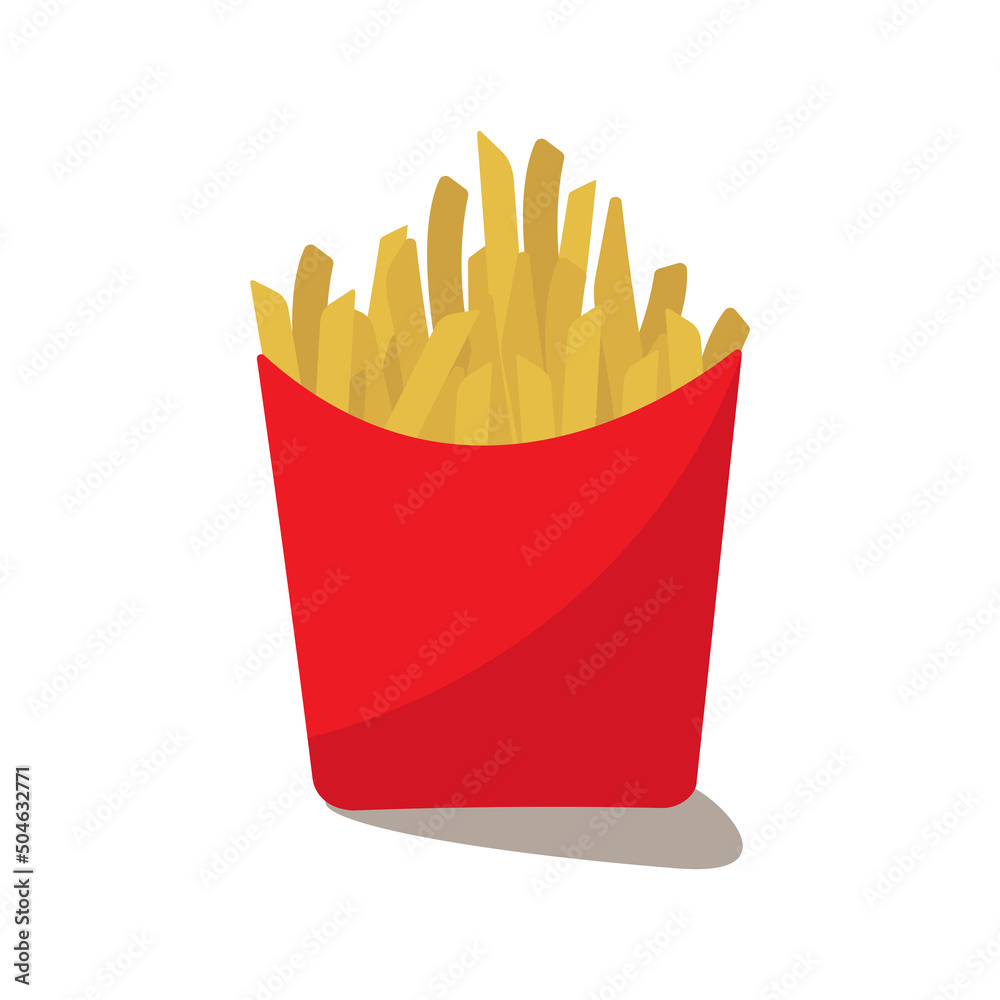 Vector illustration of French fries icon. fast food, snack and meal Vector illustration of French fries icon. fast food, snack and meal