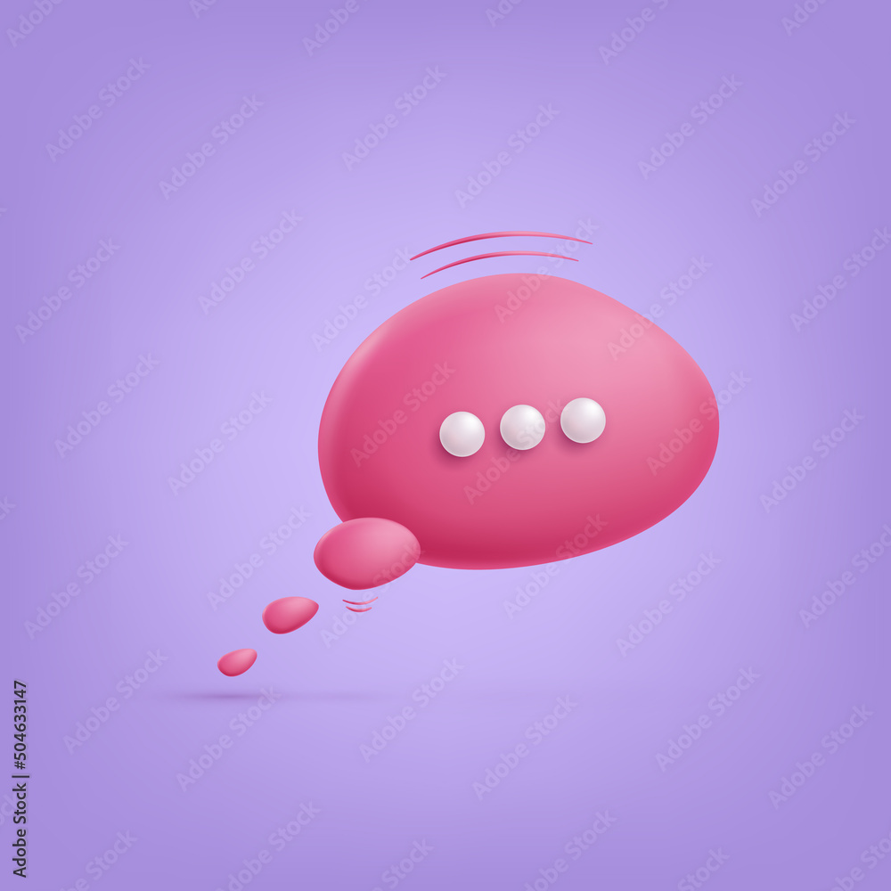 3d speech bubble. Render vector icon. Chat, message 3d speech bubble. Render vector icon. Chat, message