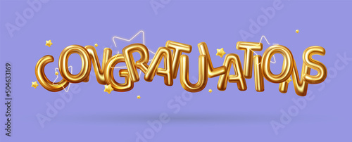 Congratulations. Typography  gold lettering  vector for greeting.