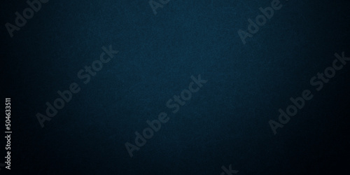 Dark blue background texture with black vignette in old vintage grunge textured border design, dark elegant teal color wall with light
